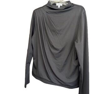 Evereve Gray Draped Long Sleeve Top